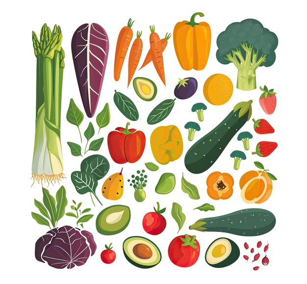 Set de légumes différents légumes colorés toutes sortes de légumes verts pour la cuisson des repas plantation dans le jardin