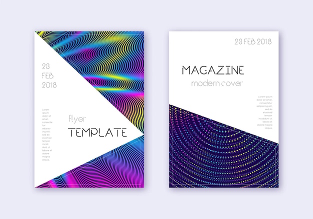 Photo set de modèles de conception de couverture triangulaire rainbow abstra