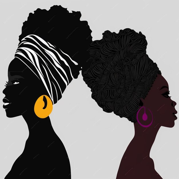 Set de silhouettes de femmes noires sur un fond blanc