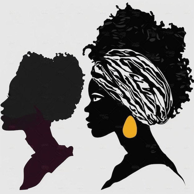 Set de silhouettes de femmes noires sur un fond blanc