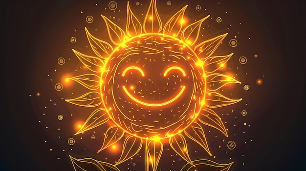 Set de tournesol radiant 32 bits pixel avec des rayons de soleil et un jeu de facteur souriant T-shirt concept art