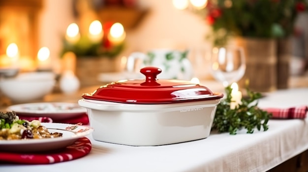Set de vaisselles et de vaisselle pour les vacances d'hiver dîner en famille décor d'articles de maison de Noël pour les vacances dans la maison de campagne anglaise set de cadeaux et style à la maison