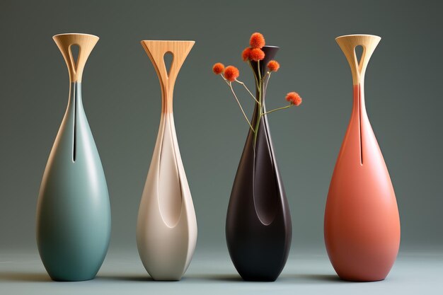 Set de vases modernes minimalistes générer Ai