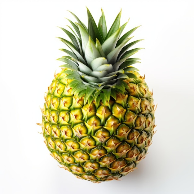 Photo un seul ananas sur un fond blanc