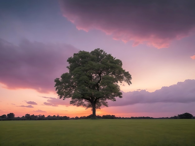 seul arbre dans les champs