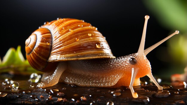 Un seul escargot isolé vue rapprochée