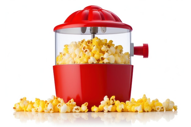 Photo un seul fabricant de pop-corn isolé sur un fond blanc