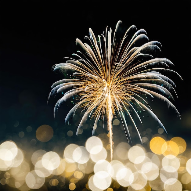 Un seul feu d'artifice sur un fond noir