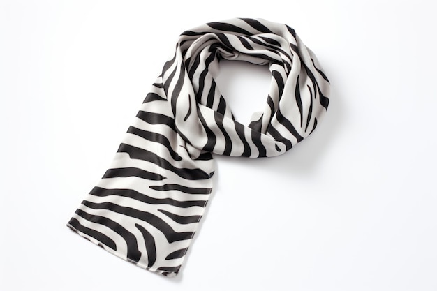 un seul foulard imprimé Zebra isolé sur fond blanc