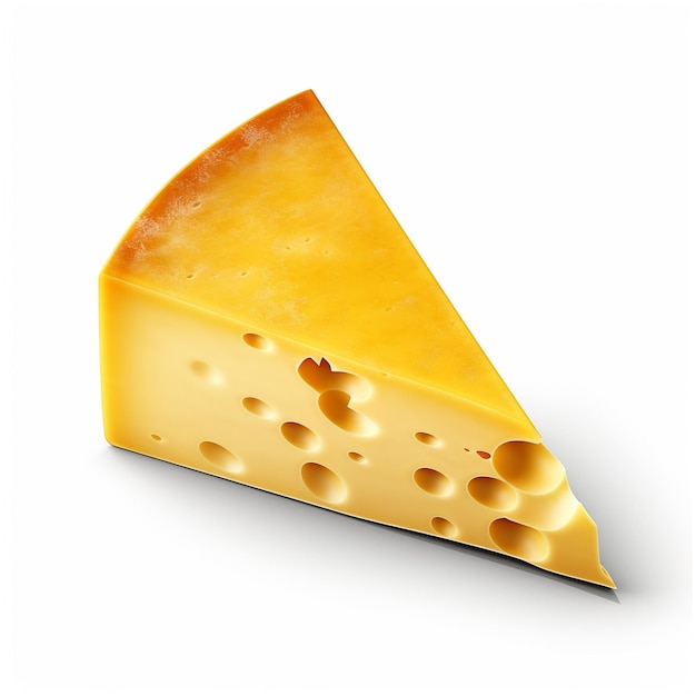 Seul morceau de fromage sur fond blanc