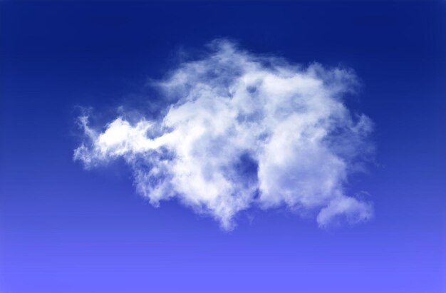 Photo un seul nuage blanc isolé sur un ciel bleu