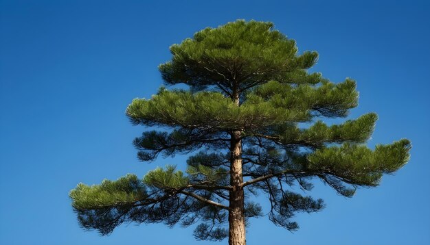 Un seul pin avec un ciel bleu