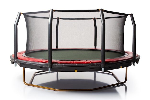 un seul trampoline isolé sur fond blanc