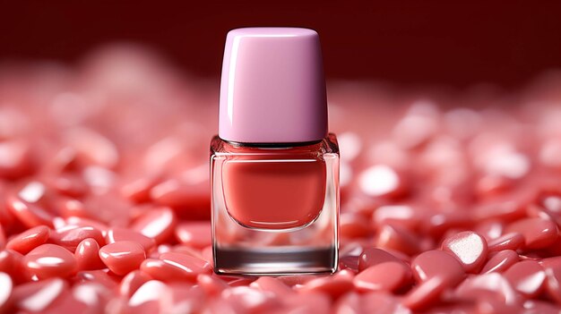 Un seul vernis à ongles rose glamour Solitary sur fond rose