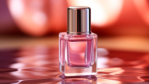 Un seul vernis à ongles rose glamour Solitary sur fond rose