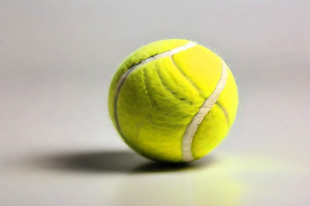 Photo une seule balle de tennis avec du feu isolé sur fond blanc