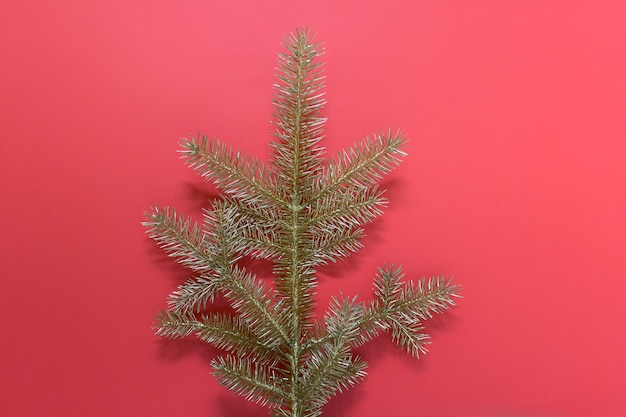 Une seule branche d'arbre de Noël doré