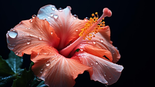 Une seule fleur d'hibiscus de pêche pour l'arrière-plan