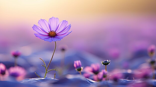 Photo une seule fleur violette d'orchidée