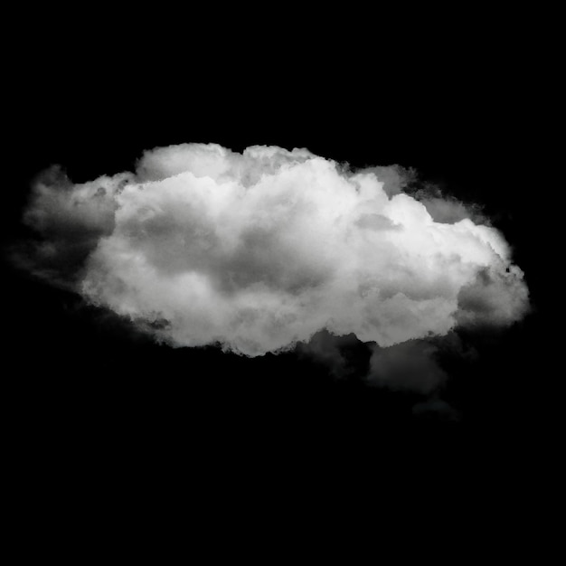 Une seule forme de nuage blanc isolée sur un fond solide Nuage Cumulus