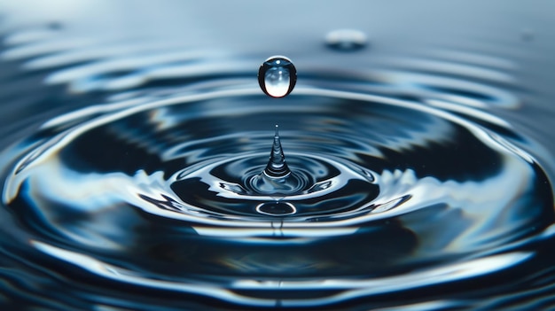 Seule Goutte D'Eau Tombant Dans L'Eau