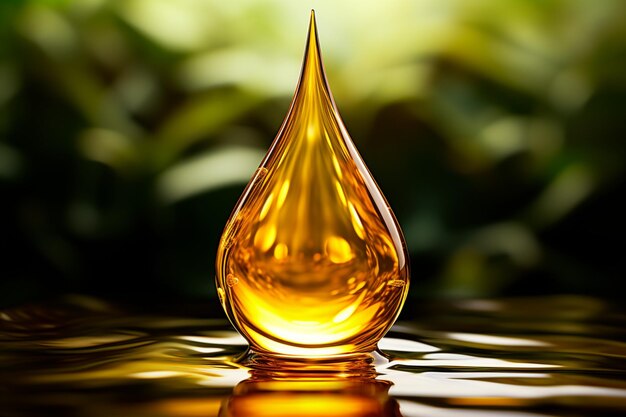 Une seule goutte étincelante d'huile essentielle prête pour l'aromathérapie ou le massage