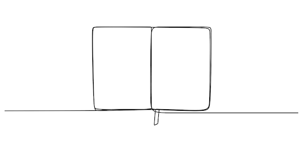 Une seule ligne continue de livre isolé sur fond blanc