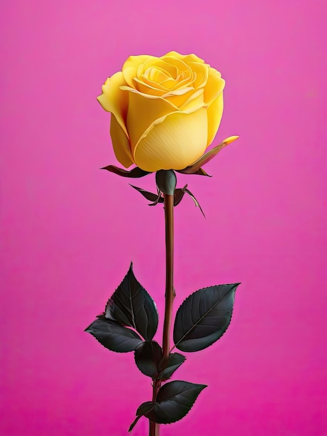 Photo une seule rose noire et rose générative d'intelligence artificielle