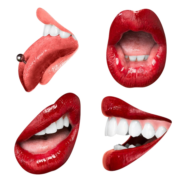 Photo sexy png lèvres rouges sourire délicieux ensemble