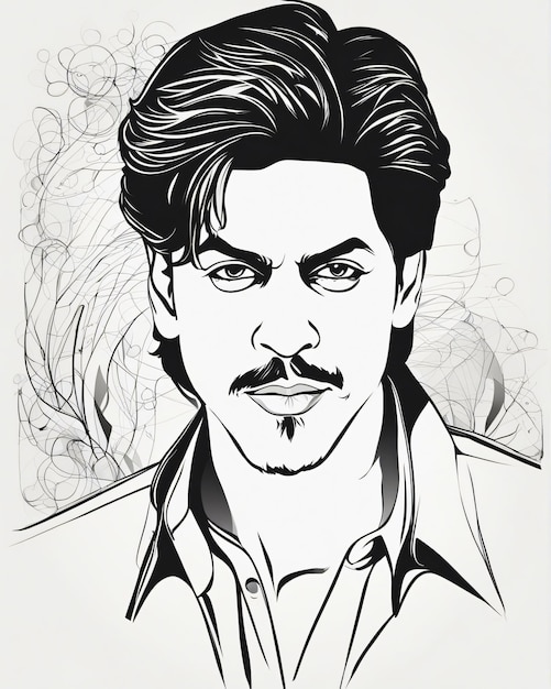 Shahrukh Khan SRK dessin d'art du visage