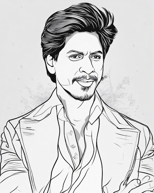 Photo shahrukh khan srk dessin d'art du visage