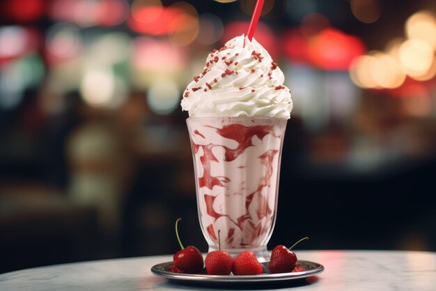 Shake aux fraises boisson à la crème fouettée Fruits d'été Générer Ai