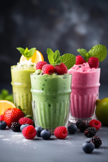 Shakes aux couleurs fruitées