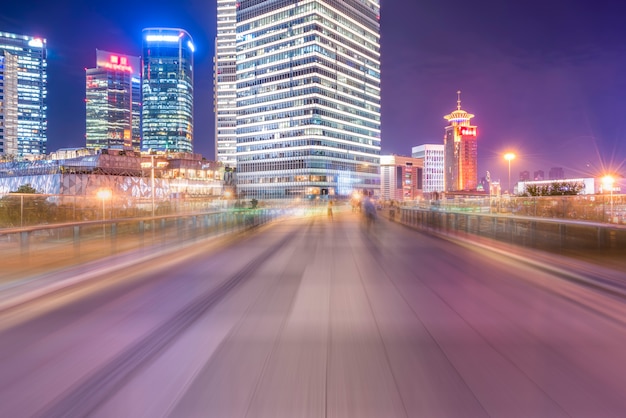 Shanghai Lujiazui Financial District Square Nuit