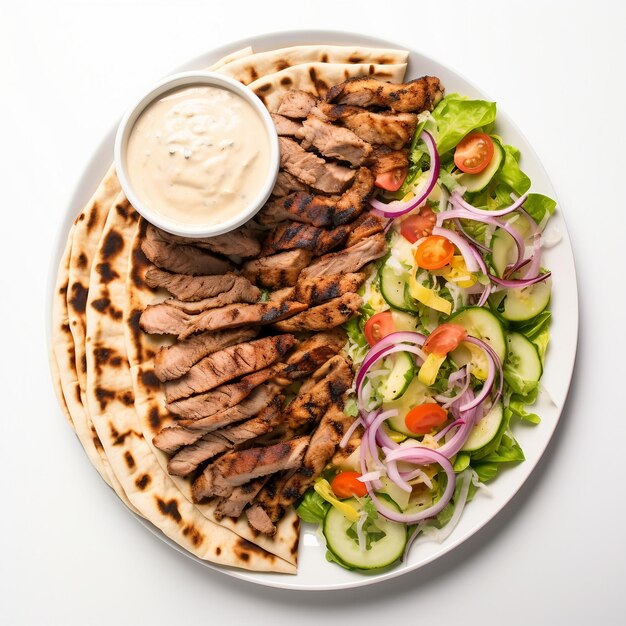 Photo shawarma du moyen-orient avec le tahini