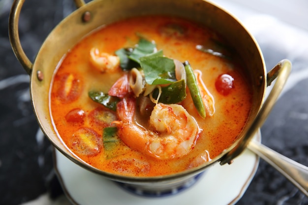 Shimp tom yum soup, cuisine thaïlandaise