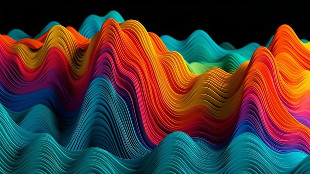 Shinning Multicolored Wave Foundation Ressource créative générée par l'IA