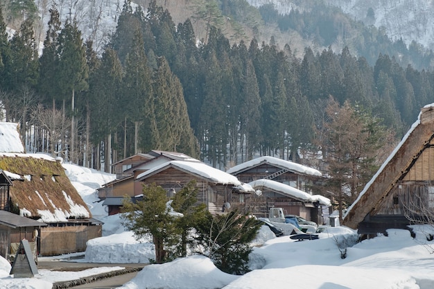 Shirakawago, village d&#39;hiver historique du Japon.