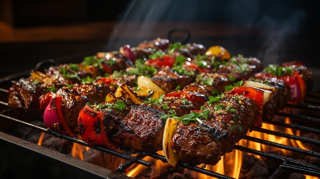 Shish Kebab à haute résolution sur le gril