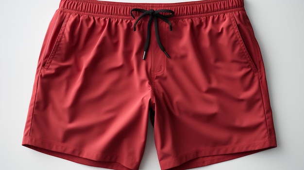 Shorts de boxeur rouges isolés sur fond blanc