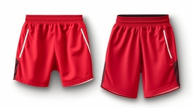 Shorts d'entraînement rouges isolés sur fond blanc