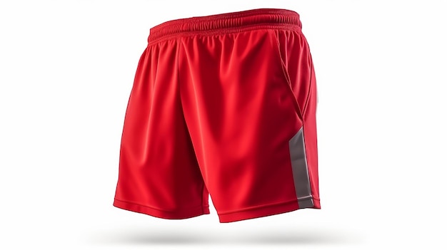 Shorts d'entraînement rouges isolés sur fond blanc