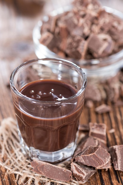 Shots de liqueur de chocolat