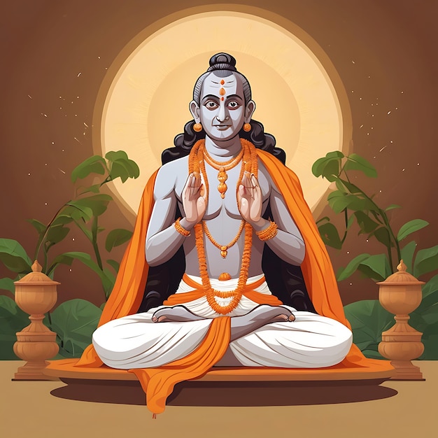 Shri Madhvacharya Jayanti est une illustration plate.
