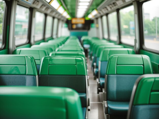 Photo sièges serenity sièges verts confortables dans les transports en commun