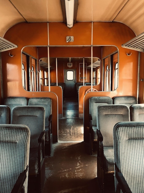 Photo sièges de véhicule vides dans le train