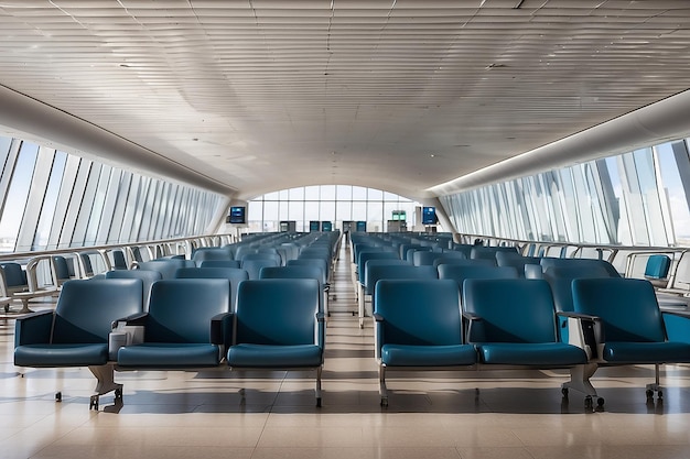 Des sièges vides dans un aéroport vide