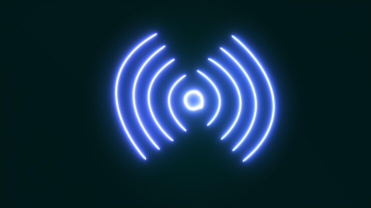 Photo signal de connexion internet sans fil puissance de l'onde électronique de l'antenne pour la communication symbole du signal wi-fi signal internet sans fil wi-fi