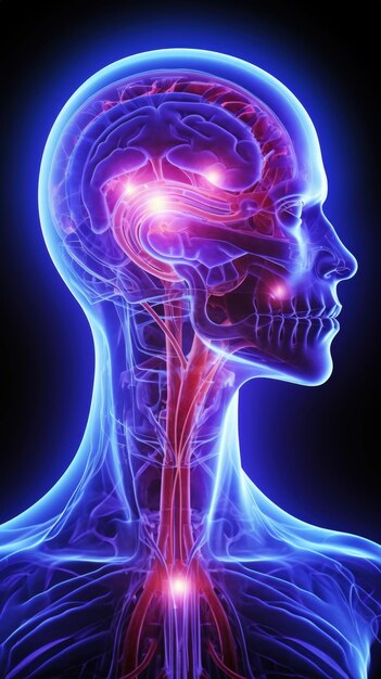 Photo le signal neurologique dans le cerveau