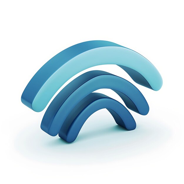 Le signal Wi-Fi B2 avec des ondes Le signal est bleu clair Les ondes sont sombres Modèle Objet sur un fond propre